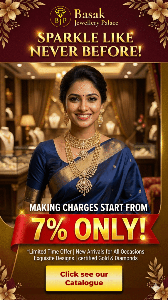 this is an ad banner showing we sell gold jewelery from 7% making charges